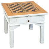 Masuta alba din lemn pentru sah si table L. 66 x l. 66 x H. 59 cm